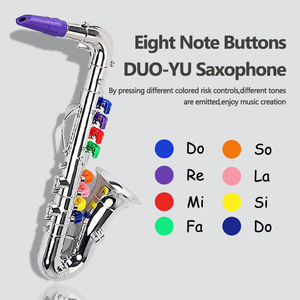 Saxophone en plastique à huit tons pour enfants, jouet musical d'éveil, trompette avec finition électrolytique, vente en gros - Product Image 5