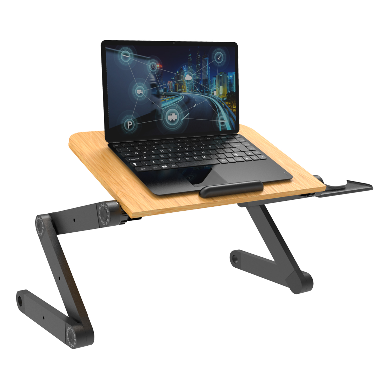 Высокое качество двойные вентиляторы деревянная доска стол для ноутбука стенд для спальни складной деревянный стол для ноутбука