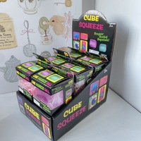 Squishies anti-stress scintillants en forme de glaçon, en caoutchouc multicolore, cubes de 5 cm, vente en gros, approvisionnement en vrac transfrontalier, emballés individuellement