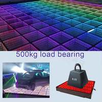 Plancher de danse LED RGB 3-en-1 avec télécommande via application, effet miroir 3D, lumières de scène pour mariages et fêtes