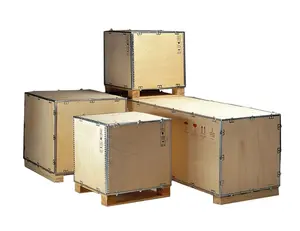 无钉胶合板箱包装热卖竹子可折叠木质OEM钢木箱定制木质板条钢