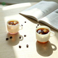 Mug en verre coloré, verre borosilicate à paroi simple, mug à thé, tasse à café avec poignée, tasse à lait en verre coloré personnalisée