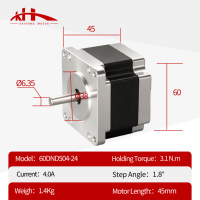 Kaihong 60x60x45mm 2-Phase 1.8 °   Kit de moteur pas à pas hybride Nema 24 à faible consommation d'énergie CNC pour l'éclairage de scène