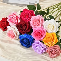 Roses artificielles en velours en gros, fleurs artificielles en velours pour décoration murale de mariage et cadeau de la Saint-Valentin