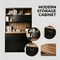 Meuble de rangement moderne 2026 avec tiroirs, étagères ouvertes, grande capacité, bibliothèque en bois, buffet pour salon