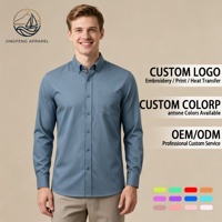 Chemise Oxford pour homme 100% coton, active, professionnelle, avec logo personnalisé, boutonnée, gestion de l'humidité, Dri Fit Non