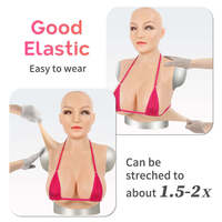 Prothèse mammaire en silicone complète pour homme, taille D E, pour cosplay, costume de fête d'Halloween, masque, déguisement, seins féminins
