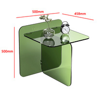 Table basse en acrylique transparente de style minimaliste INS, table d'appoint pour canapé de salon, présentoir haute transparence et table à thé.