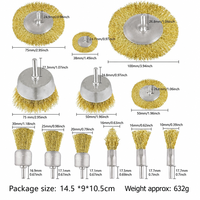 Ensemble de brosses à roue en fil d'acier nylon avec manche en fer galvanisé, outil électrique de nettoyage et de meulage DIY avec poils en fil d'acier