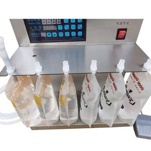 Small Semi-Automatic Quantitative Liquid Beverage and Milk Filling Machine With Suction Nozzle and Self-Standing Design - Product Image 6