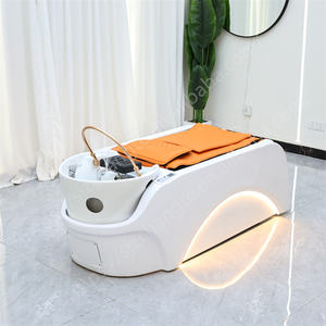 เก้าอี้สระผมไฟฟ้าสำหรับร้านเสริมสวยหรูหราทันสมัย พร้อมโครงสแตนเลสและฟังก์ชั่นนวดแบบน้ำตก - Product Image 5