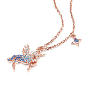 Collana con Ciondolo Unicorno Colorato per Donne, Design di Nicchia, Catena con Pegaso per la Clavicola - Product Image 3