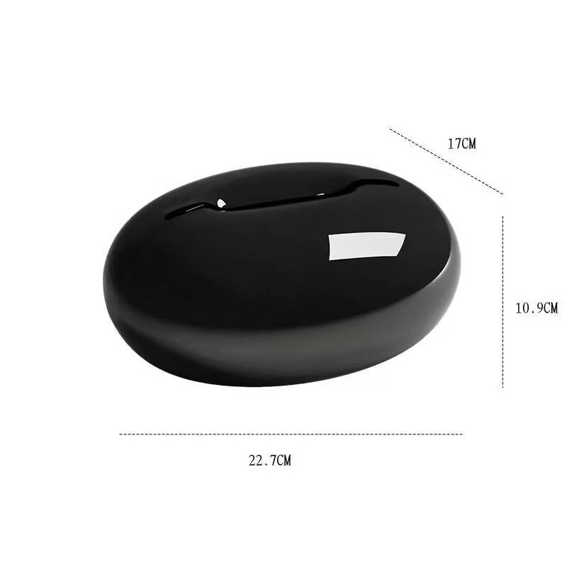 Black teardrop-shaped tissue box [single layer]