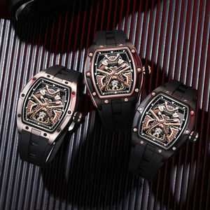 Relojes Mecánicos Samurai con Envío Directo, Tourbillon Automático, Caja Cuadrada de Acero Inoxidable de Lujo, Esfera Hueca de Silicona, Unisex - Product Image 2