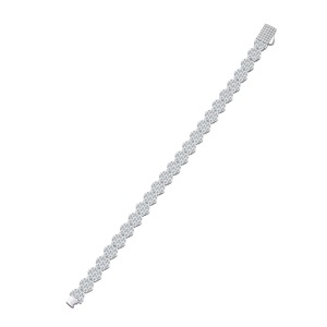 Pulsera de <span class=keywords><strong>tenis</strong></span> de plata de ley con pequeñas flores, estilo europeo-americano, diseño independiente - Product Image 6