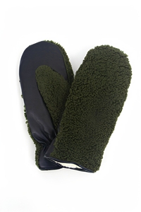 Manoplas de invierno de piel de oveja para mujer, forro de piel sintética, térmicas, cálidas para exteriores, estilo liso, longitud hasta la muñeca - Product Image 3