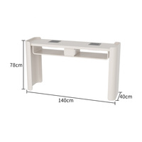 Nouvelle table de manucure blanche pour une personne et plusieurs personnes avec lampe de table, collecteur de poussière, table à ongles à double tiroir personnalisable