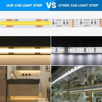 Bande lumineuse LED COB haute densité 12V 24V 8MM 480 LED/m CRI 95 sans points, autocollante, flexible, Tiras LED COB