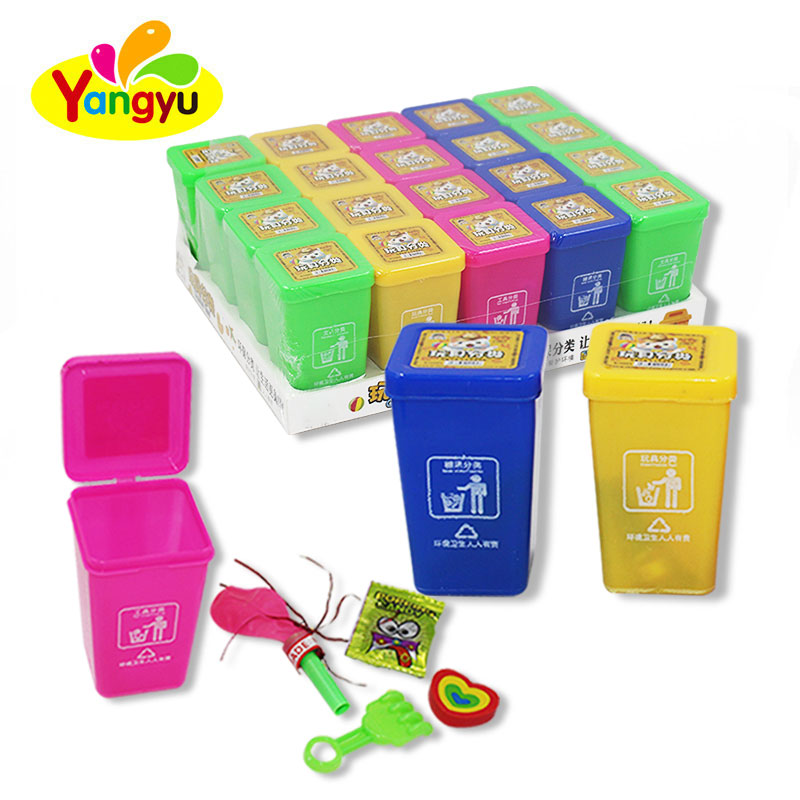 Дешевая игрушка-сюрприз для упаковки мусора с выпрыгивающими конфетами