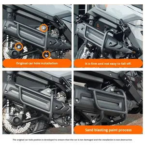 Protection de pot d'échappement robuste pour <span class=keywords><strong>ZONTES</strong></span> 368G 26 modèles - Renfort en acier au carbone avec coussinets réfléchissants Vente en gros d'usine - Product Image 4