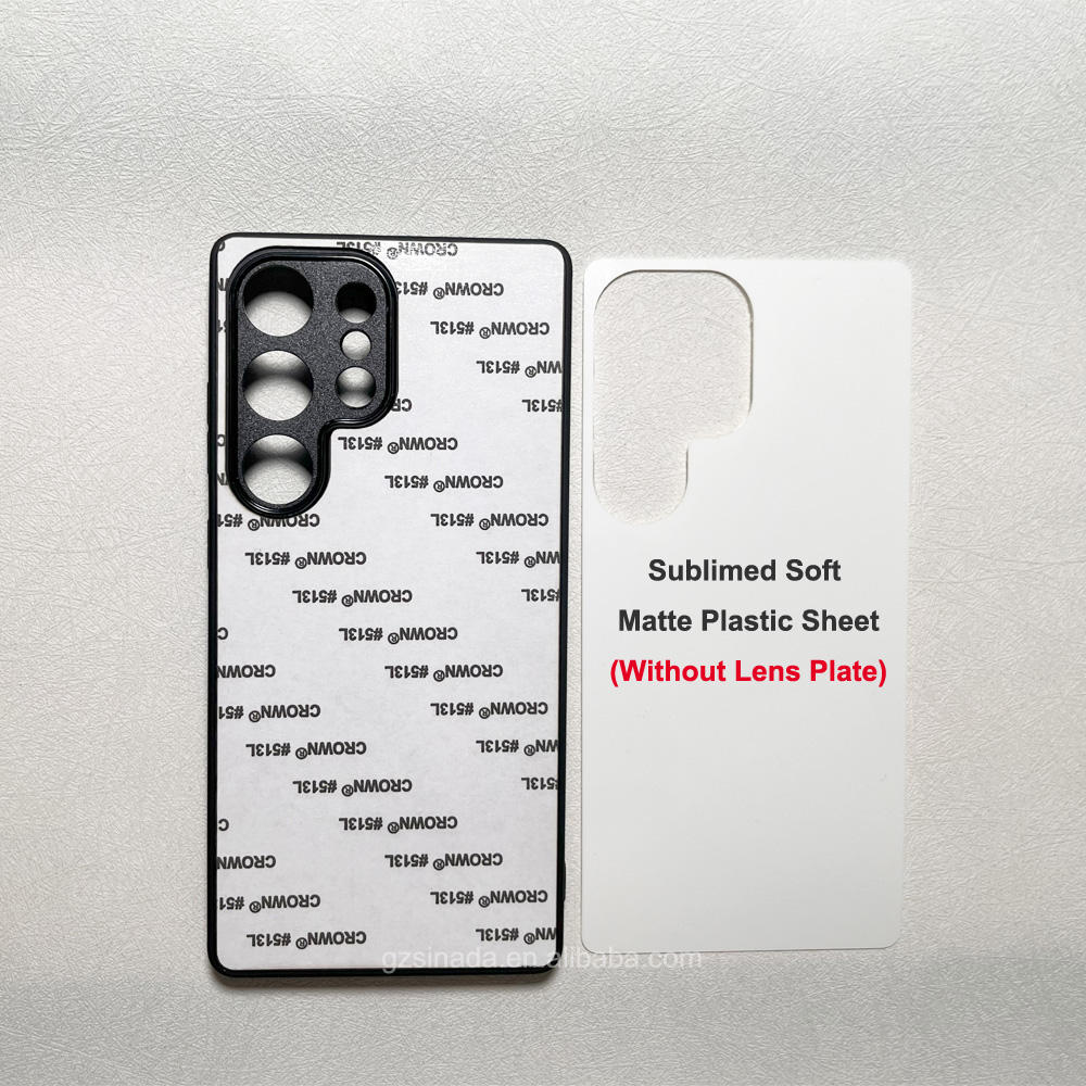 Negro - Inserto de plástico suave mate sin placa de lente imprimible