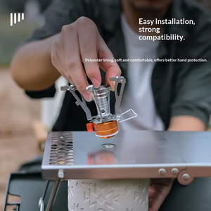 Table pliante en acier inoxydable pour le <span class=keywords><strong>camping</strong></span> en plein air, portable, multifonctionnelle, pour pique-nique, thé, barbecue, cuisinière à gaz plate, pliable - Product Image 4