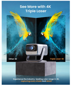 EU Stock JMGO N1S 4K UHD Google <b>TV</b> Smart Projector Blu-Ray 3D Triple Laser DLP 2450 ISO Lumens <b>Portable</b> Built-in Speakers - Product Image 4