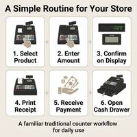 Mesin Kasir Terminal POS ARM 32-bit Longfly LF100 dengan Printer Struk, Garansi 3 Tahun, Memori 4M, Sistem 4 Tarif Pajak