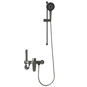 Deluxe Wall Mounted Single Handle Bathroom Hot And Cold Shower Faucet Set With Shower Head