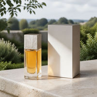 Flacon de parfum carré en verre effet bois, vide, 30 ml 50 ml, avec bouchon à sertir