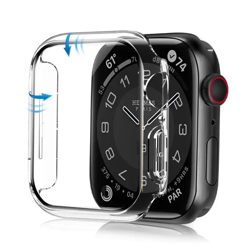 3D विरोधी खरोंच के साथ एप्पल घड़ी मामले के लिए ग्लास स्क्रीन रक्षा टेम्पर्ड ग्लास पीसी मामले के लिए एप्पल घड़ी स्क्रीन रक्षक