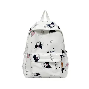 San-rio Kuromi Backpack Simple backpack for middle and high school students Large capacity printed backpack for girls