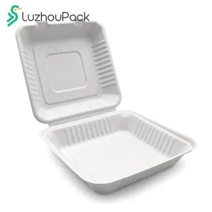 LuzhouPack一次性甘蔗浆纸食品外卖盒多哥食品托盘散装多哥盒