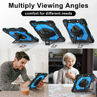 Étui antichoc 3 couches pour iPad Air 11 M3 2025 M2 2024 avec support rotatif à 360°, dragonne, bandoulière et porte-stylet – Idéal pour enfants (OEM/ODM)