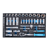 Ensemble d'outils à main en chrome vanadium de 116 pièces, coffre à outils à 3 tiroirs pour la réparation automobile et la maison