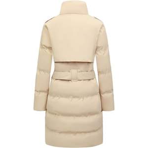 Parka d'hiver longue imperméable matelassée pour femme Moerdeng, manteau épais et chaud, veste longue à manches longues en tissu tissé - Product Image 5