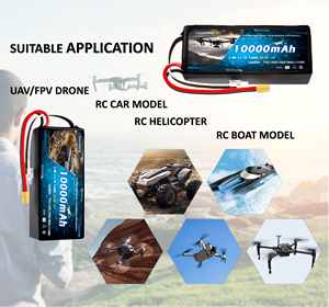SAHAMP 2S <span class=keywords><strong>10000mAh</strong></span> 7.4V 경량 RC 자동차 모델 배터리 팩 RC Carros/RC 크롤러용 리튬 이온 <span class=keywords><strong>LIPO</strong></span> - Product Image 4
