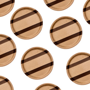 Japanese-style round <b>tea</b> cup coasters, placemats, coffee cups, solid wood heat-insulating mats, 6-piece <b>tea</b> ceremony <b>set</b>, - Product Image 2