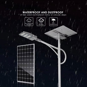 ไฟถนนโซลาร์เซลล์ LED กันน้ำ IP65 พร้อมแบตเตอรี่ในตัว วัสดุพลาสติก รับประกัน 5 ปี - Product Image 1