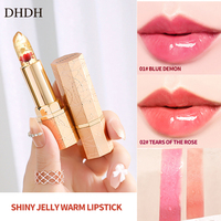 Vente chaude brillant couleur changeante température contrôlée rouge à lèvres imperméable hydratant 2 couleurs rouge à lèvres