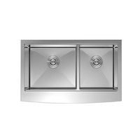 Évier de cuisine à double cuve en acier inoxydable 304 de 33 pouces Tablier multifonctionnel personnalisable en usine Installation avant pour un usage domestique