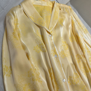 New Women's Long-sleeved Senior of Sexuality Jacquard Ice Silk Home Wear Pajamas <b>Pants</b> 2-piece Set Fashion - Product Image 6