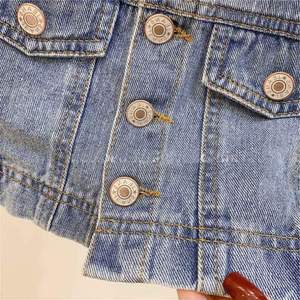 Conjuntos de Ropa de Vestir de Mezclilla para Niñas al por Mayor, Estilo Dulce y Casual, Color Sólido, Verano, 100% Algodón - Product Image 6