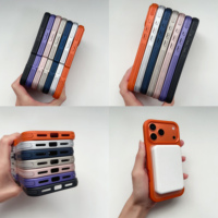 Coque magnétique mate en acrylique de couleur unie pour iPhone 17 16 Pro Max, vente en gros d'usine, étui de téléphone deux-en-un avec cadre d'appareil photo détachable