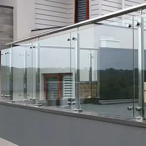 Baluster de vidro laminado temperado luxuoso, com braçadeira aranha, trilho, baluster