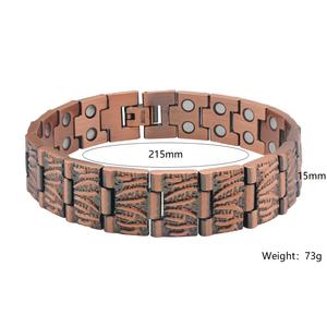Nuevo Brazalete Magnético de Cobre <span class=keywords><strong>para</strong></span> Hombre con Doble Hilera de <span class=keywords><strong>Iones</strong></span> <span class=keywords><strong>Negativos</strong></span>, Energético, Saludable, <span class=keywords><strong>para</strong></span> la Artritis, Moderno - Product Image 3
