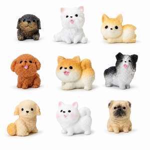 Figurines de chiens miniatures en résine en gros, figurines de chiots mignons pour maison de poupée, jardin féerique, artisanat DIY, décoration intérieure, cadeaux - Product Image 1