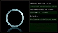 Bague Écaille de Dragon en Jadeite Naturelle Véritable de Grade A, Style Unique, Bleu Glacé, Bijoux de Mode en Jade pour Hommes et Femmes, Vente en Gros