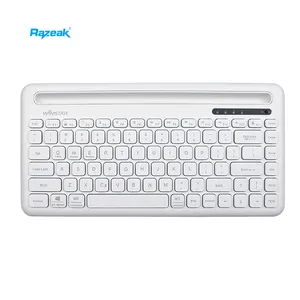 Clavier LED sans fil bluetooth Rechargeable avec fente, pour Mac Win PC Android iOS, tablette de téléphone