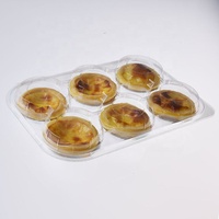 Boîte d'emballage personnalisée en PET transparent jetable pour tartelettes, desserts, pâtisseries, gâteaux, pains, avec 2/4/6/9 trous